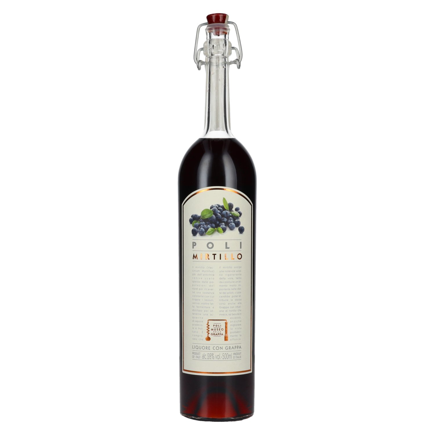 Poli Mirtillo Liquore con Grappa 28% Vol. 0,5l