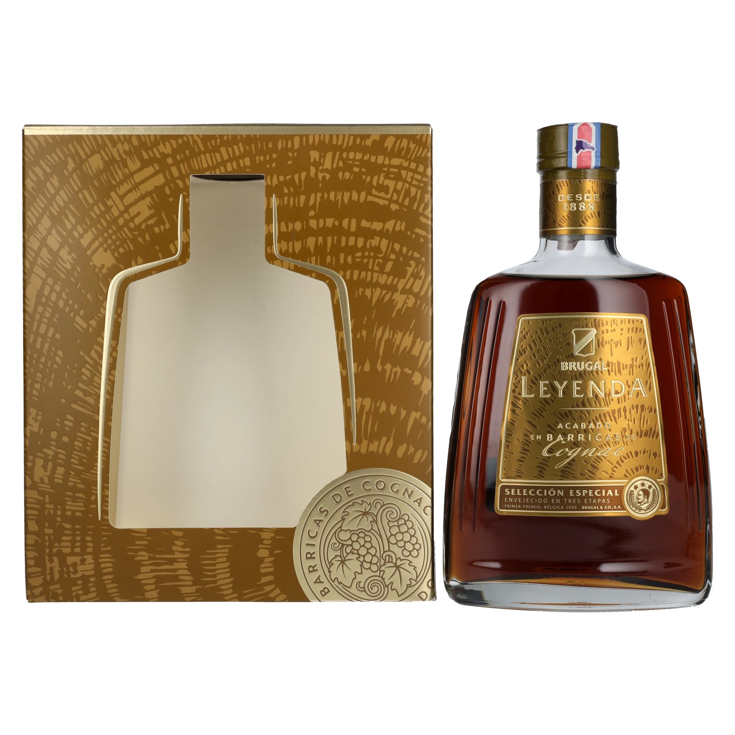 Brugal LEYENDA Cognac Finish Rum 38% Vol. 0,7l in Geschenkbox