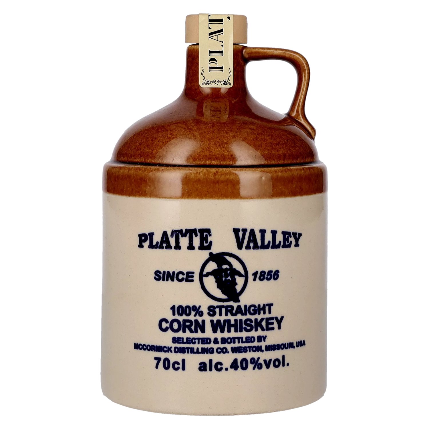 Platte Valley Corn Whiskey 3 Years Old 40% Vol. 0,7l im Tonkrug