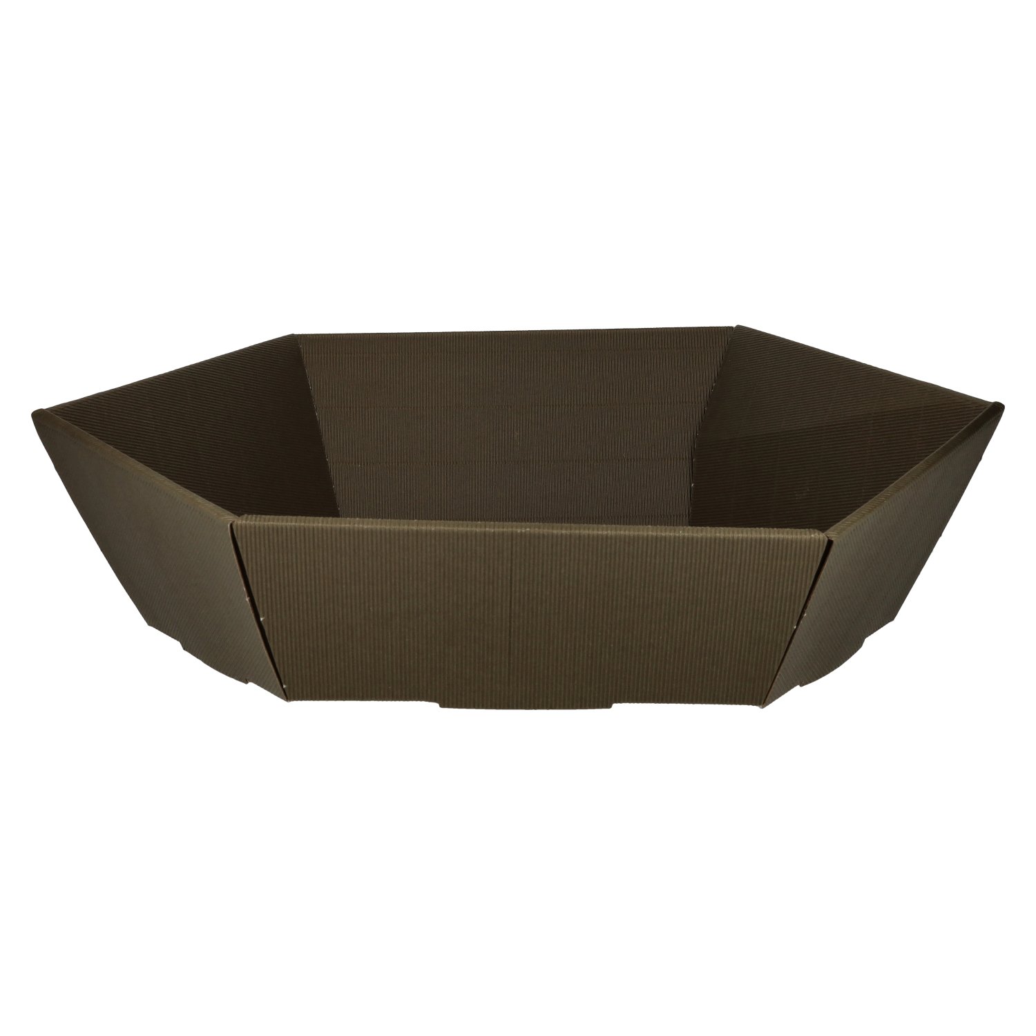 Präsentkorb Sechseck GRÜN Offene Welle groß