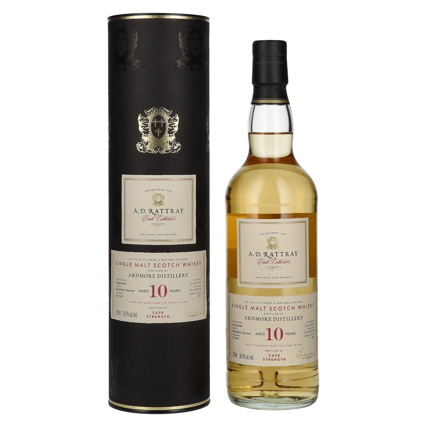 A.D. Rattray 10 Years Old ARDMORE Bourbon Barrel Whisky 2013 58,8% Vol. 0,7l in Geschenkbox
