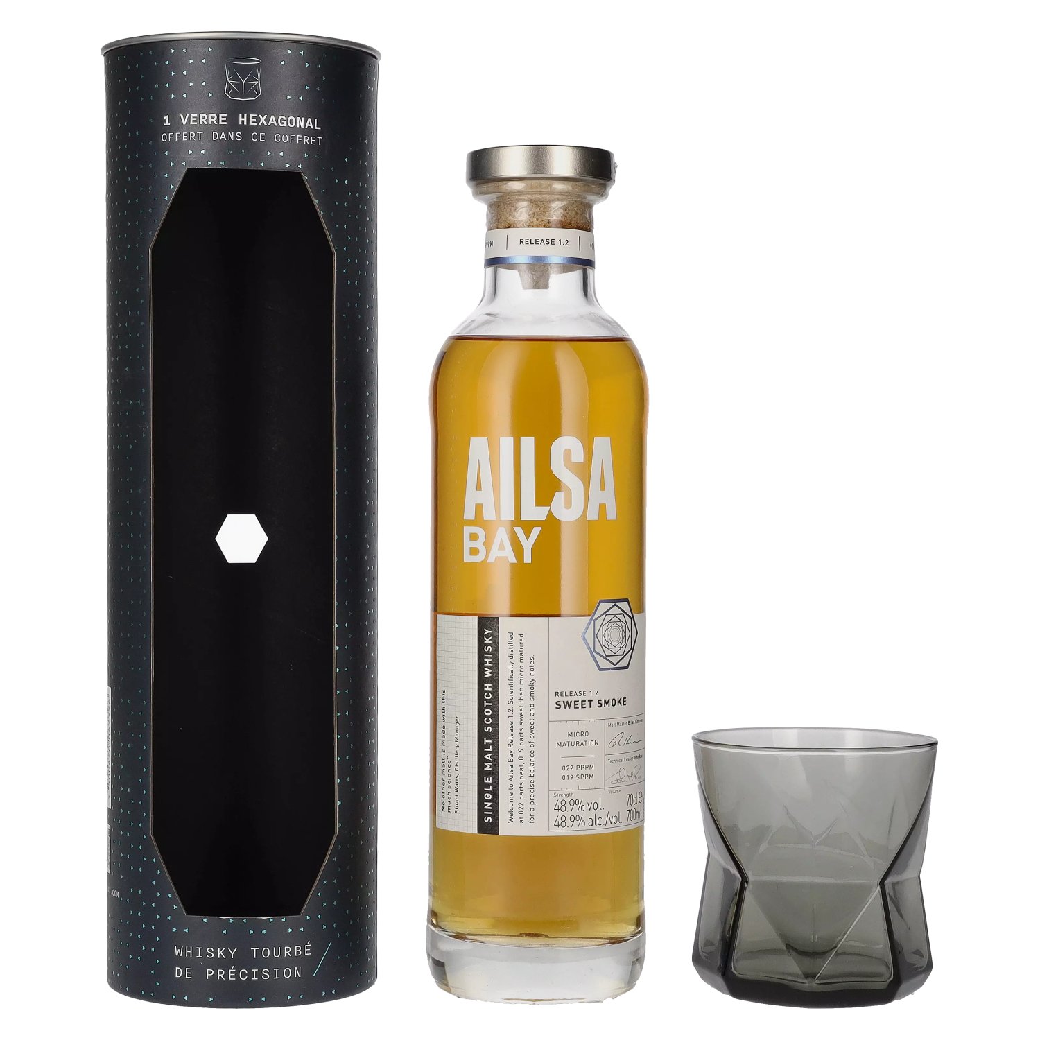 Ailsa Bay SWEET SMOKE Single Malt Scotch Whisky Release 1.2 48,9% Vol. 0,7l in Geschenkbox mit Glas