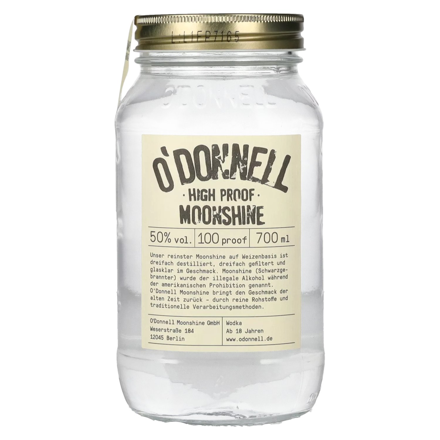 O'Donnell Moonshine HIGH PROOF 50% Vol. 0,7l