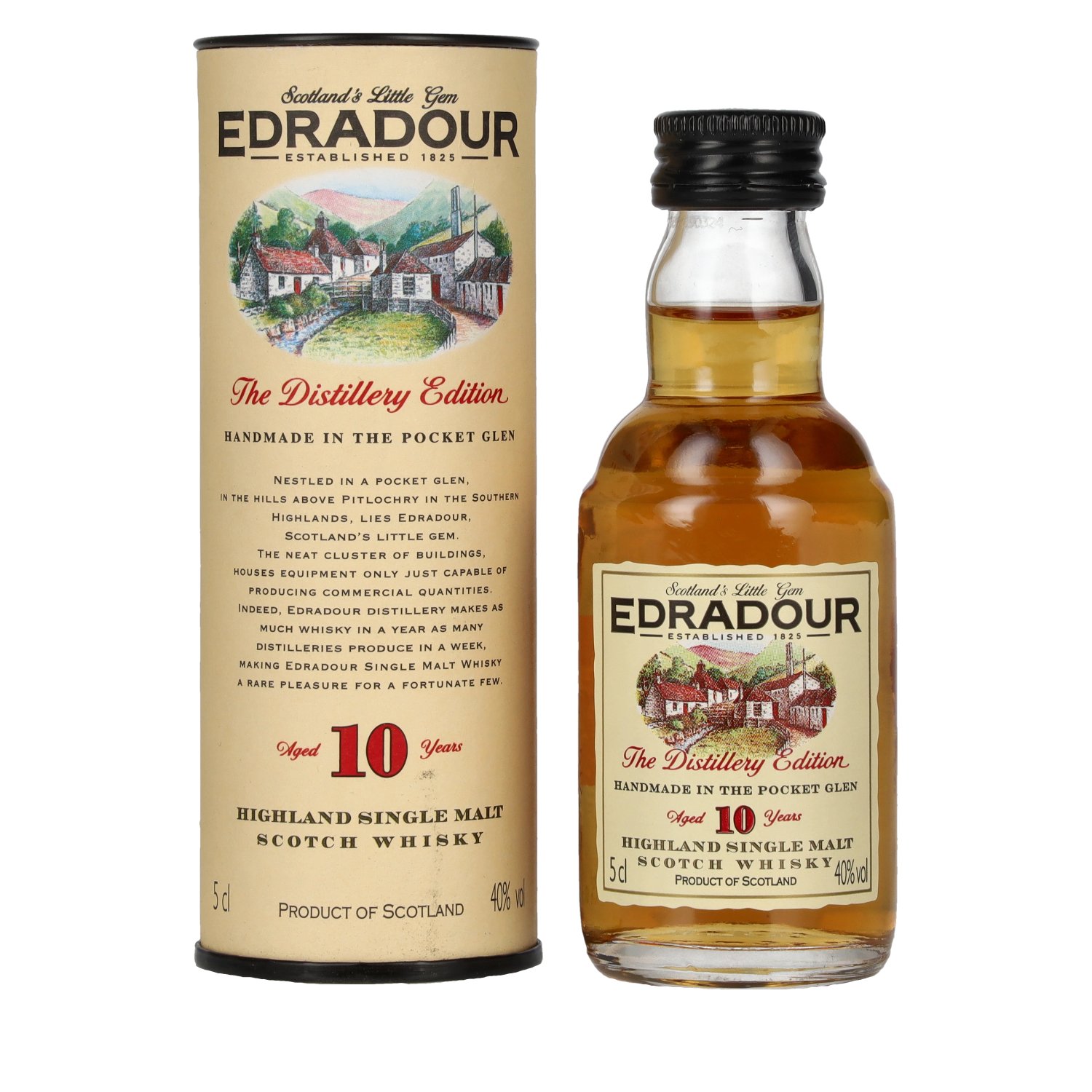 Edradour 10 Years Old 40% Vol. 0,05l in Geschenkbox